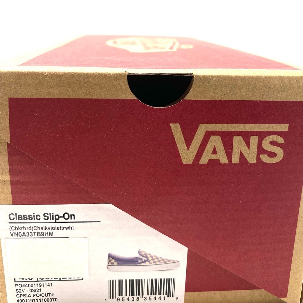 VANS Sneaker Men's VN0A33TB9HM Classic Slip On Checkerboard Chalk Violet White - Picture 10 of 10